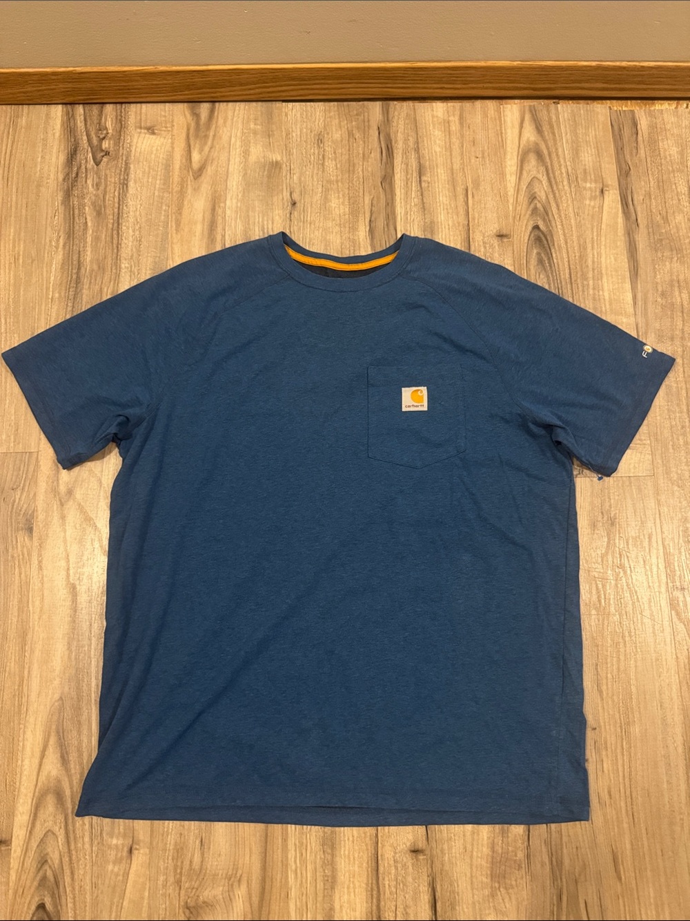 Carhartt Men's Indigo Blue Pocket Tee with Contrast Neck Trim